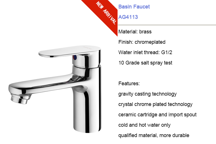 ARROW Brand Brass Modern Single Hole Metered Faucets Deck Mounted Ceramic Cartridge Chrome Plated Wash Basin Mixer