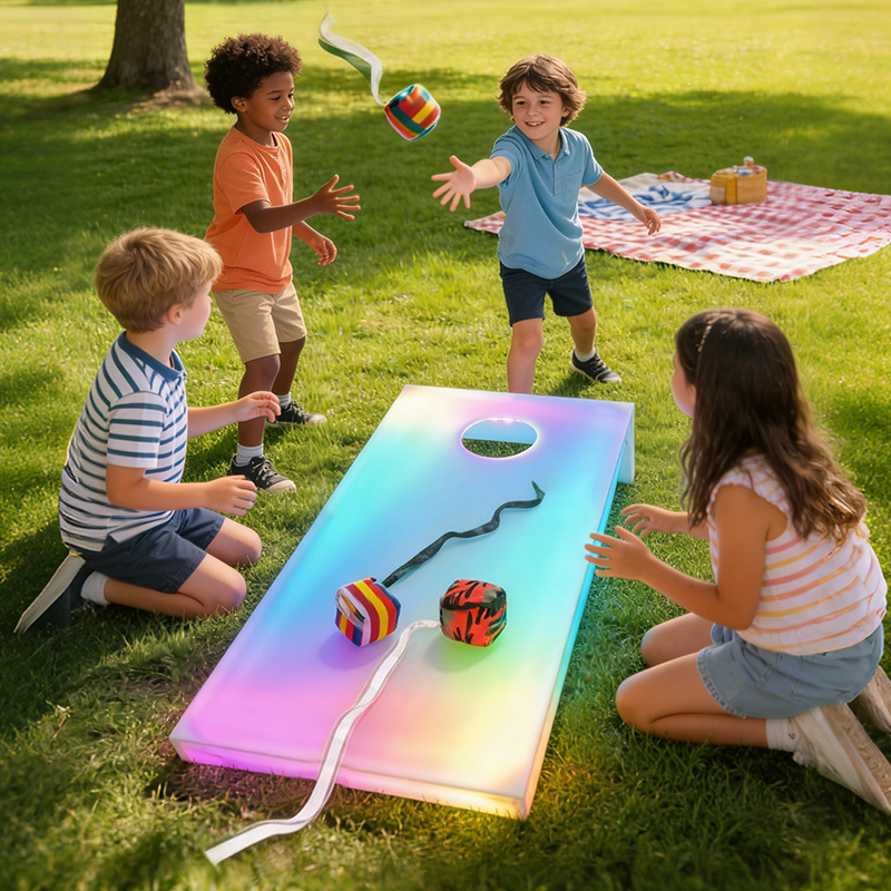Outdoor Toys Custom Outdoor Cornhole Throwing Game Sandbag Board Adult Cornhole Bean Bag Garden Plastic Sports Game Toy