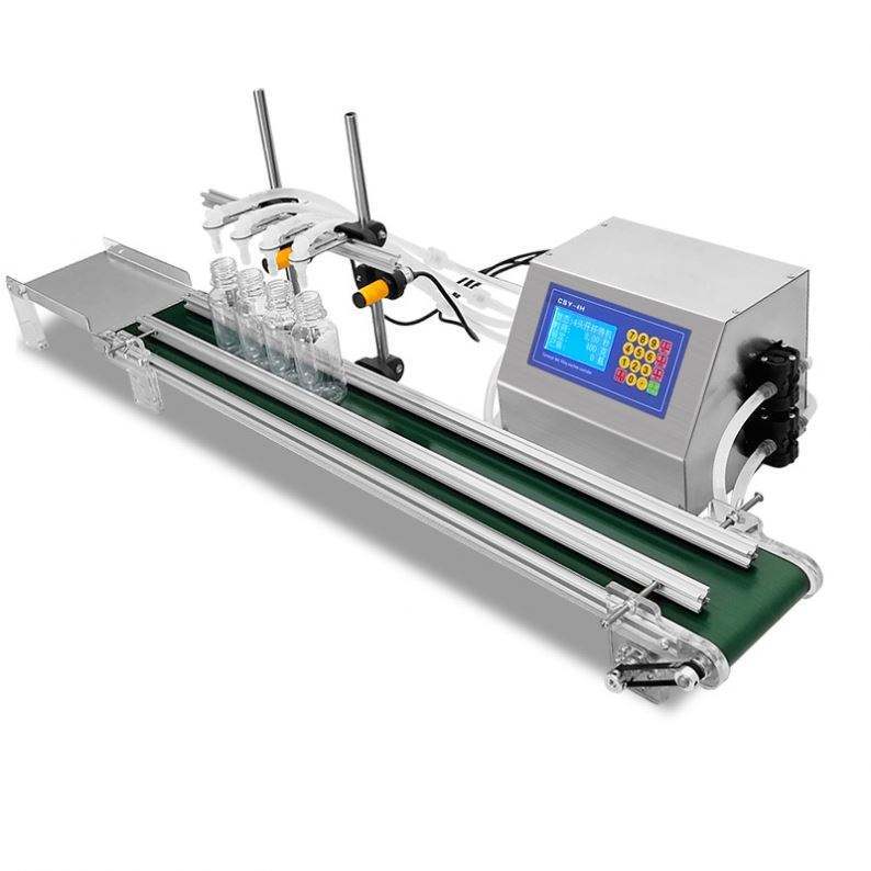 Small Liquid Bottle Filling Machine 130cm Conveyor for 50ml Volume Oil Vial Bag Packaging 220v