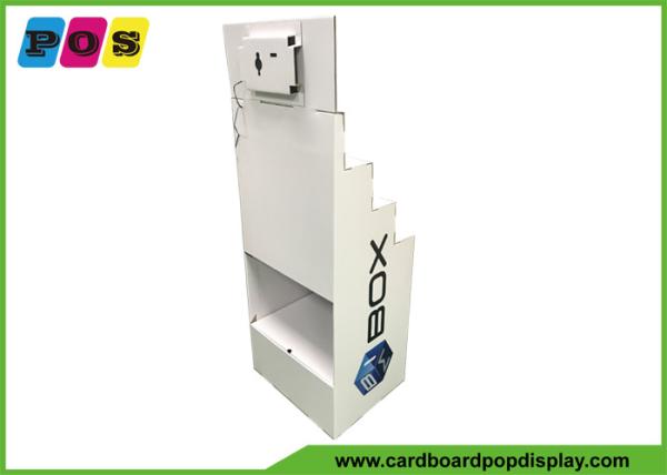 Four Steps Electronic Products Cardboard Display Stands With 7 Inch LCD Screen FL220