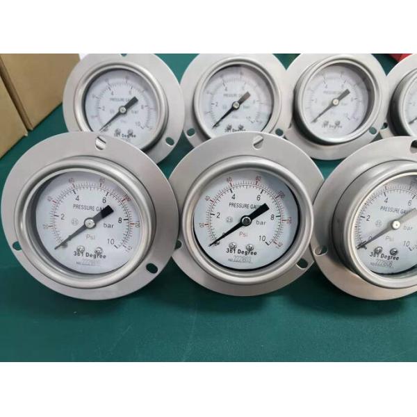 10Mpa 63mm Liquid Oil Pressure Gauge Stainless Steel Pointer