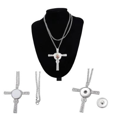 Collier croix de sublimation pendentif avec Zirconia Cube