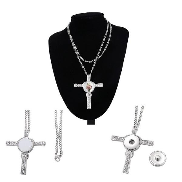 Collier croix de sublimation pendentif avec Zirconia Cube