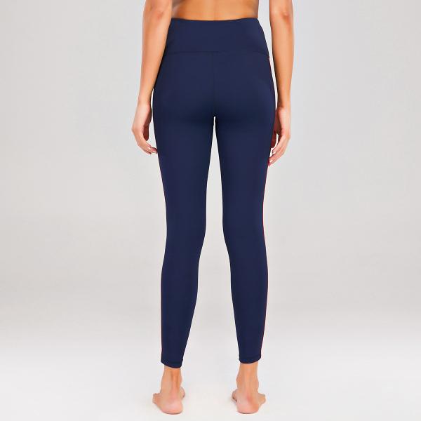 BSCI Navy Side Womens Plus Size Gym Leggings Activewear Yoga Pants