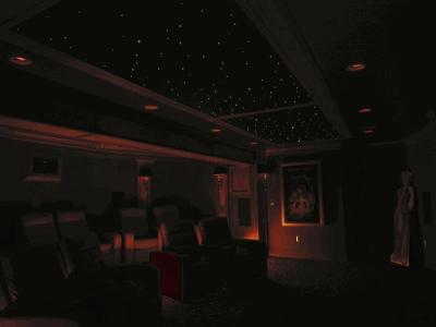 110 - 220V Fibre Optic Ceiling Light Kit Acoustical Black / Navy Blue / UV PMMA Body