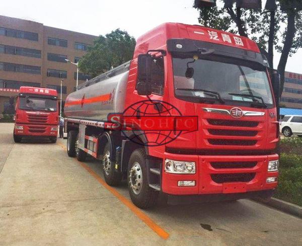 28000 - 35000 Liters Oil Tanker Truck 4 Axles Aluminium Alloy Material