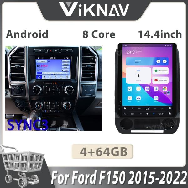 Viknav Car Radio For Ford F150 (2015-2022) 14.5 inch Upgrade Android Auto Audio MultimediaPlayer GPS Touch Screen
