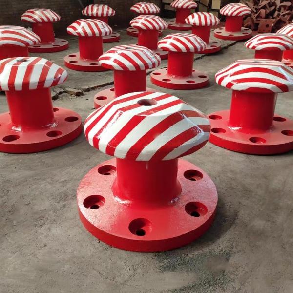450KN Pillar Type Cast Iron Mooring Bitt Port Bollard Polished Mooring Protection