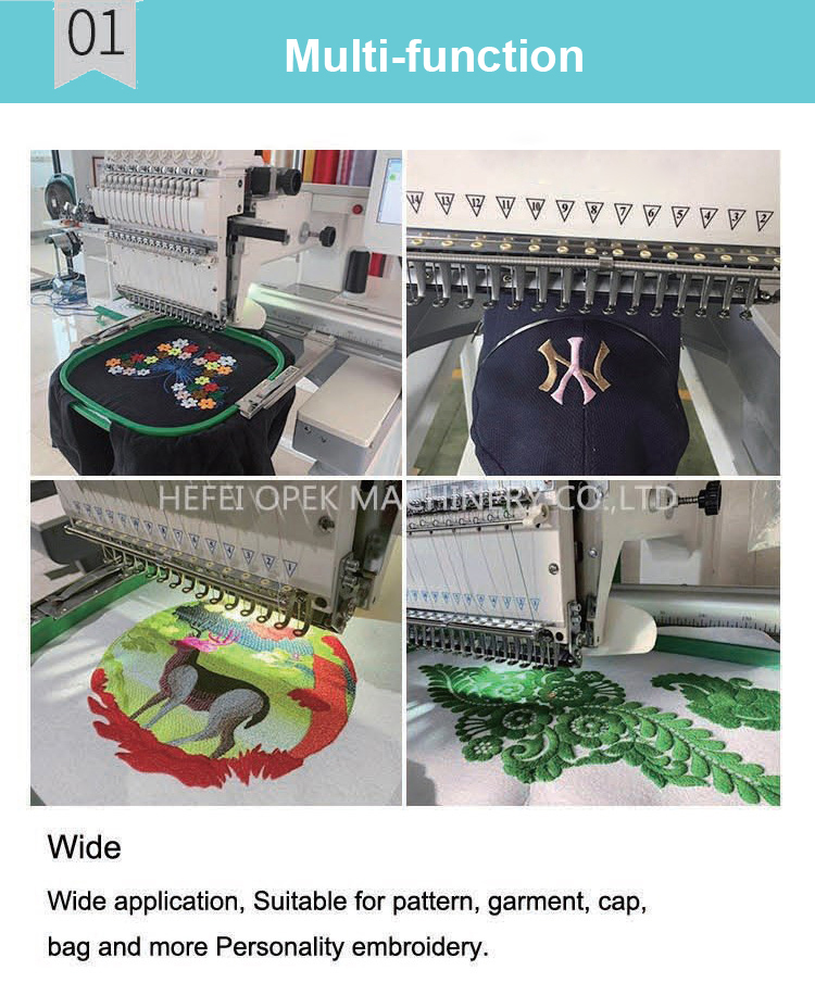 Precise 15 Needle Computer Single Head Hat Patch Embroidery Machine for T-shirt/Flat/Cap