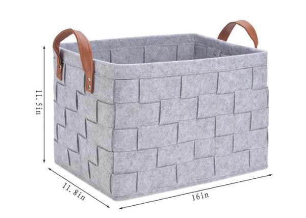Collapsible Light Grey 3mm Felt Storage Boxes For Toys