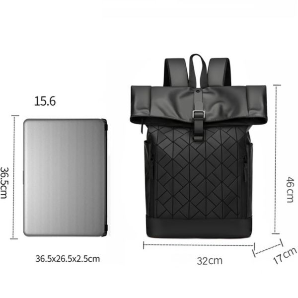 Colefa Male Outdoor Waterproof 16 Inch Computer Rucksack Work Commuting Travel Large Capacity College Student Roll up Backpack