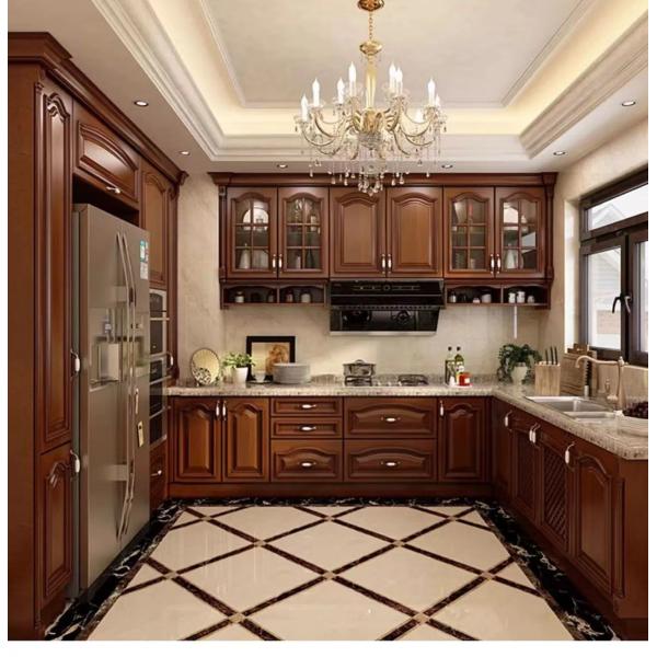 Solid Wood 10x10 Kitchen Cabinets Assembled Scratch Resistant