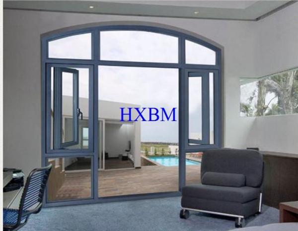 Arch top Wind Resistance Aluminium Casement Window with screen For Both Outdoor And Indoor