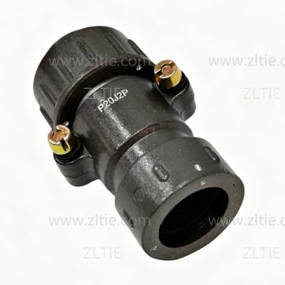 P20 Series 2-Pin Straight Male Cable Plug With Shielded Tail Attachment