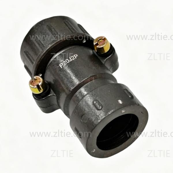 P20 Series 2-Pin Straight Male Cable Plug With Shielded Tail Attachment