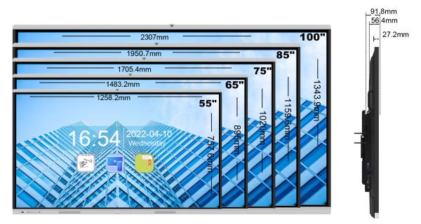 98 Inch Touch Screen Monitor For Conference Room Frosted Glass Material