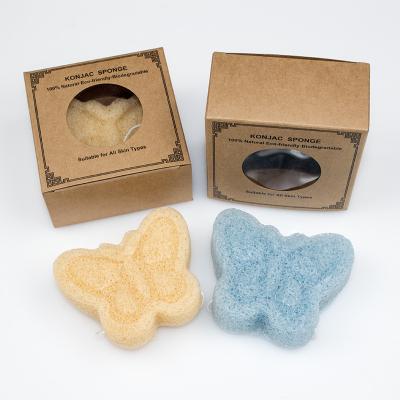 Esponja Konjac do banho da borboleta do OEM