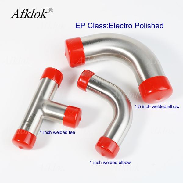 Welded elbows and tees for high purity gases 1.65 wall thickness 1.5‘ 1’ 1/4’ EP