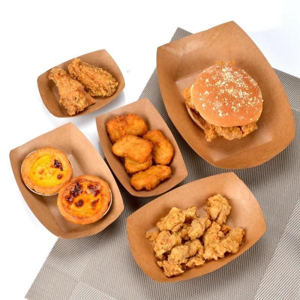 Kraft Trays Boat Shaped Salad Bowl Giveaway Boxes for Desserts