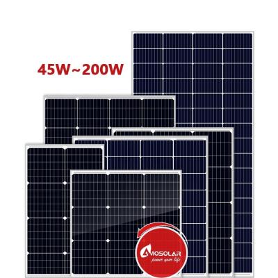 Amosolar Mono Solar Panel 55 Watt 100 Watt 150 Watt 200 Watt Lista com Certificado CE