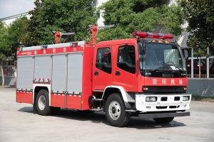 Camion de pompiers spécial chimique sec de poudre d'ISUZU 4000Kgs avec la cabine