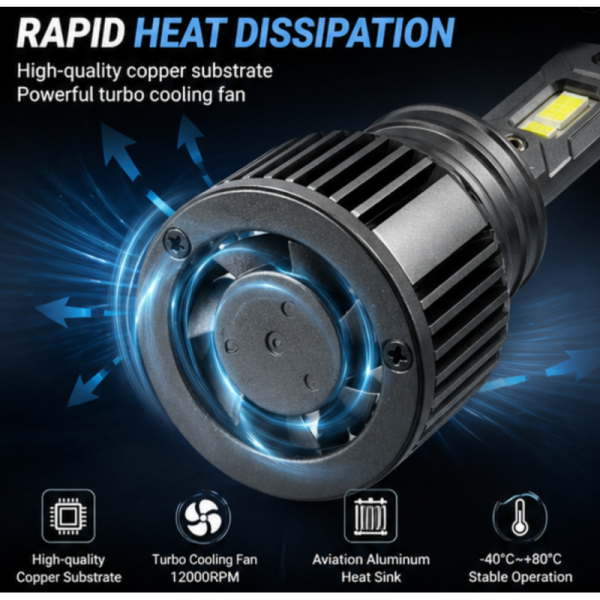 New 100W 7000LM 6500K H15 Car LED Headlight Bulb 12V Plug & Play Universal Fitment 1-year Warranty