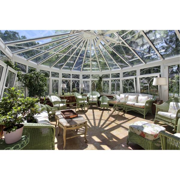 Chambre solaire en verre de 4 saisons cadre en aluminium verre trempé en aluminium serre isolation acoustique extérieure ferme panoramique Chambre solaire