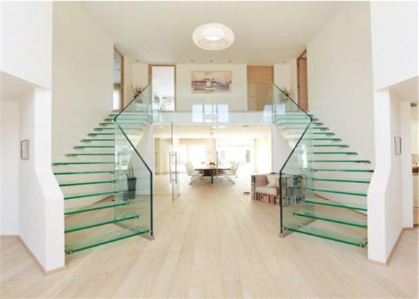 Prima Building Floating Steps Staircase Laminated Glass Steps Floating Straight Stair