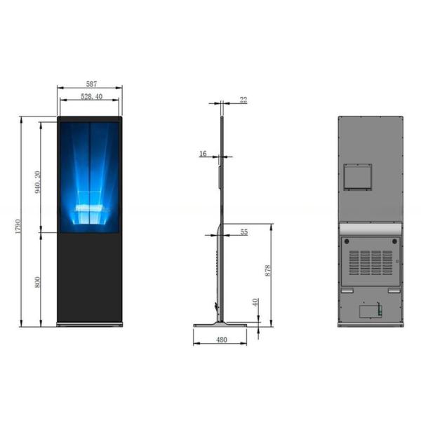 43-дюймовый поддонный стенд TFT LED LCD емкостный многоприкосновный киоск терминал самообслуживания ПК с встроенным Android или Win10/11 ПК