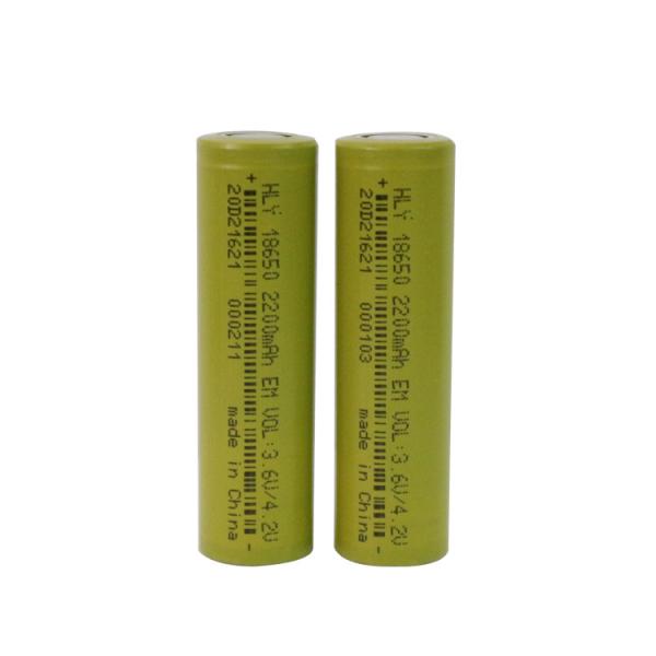 EN62133 18650 3.6V 2200mAh Rechargeable Solar Battery For Led Flashlight