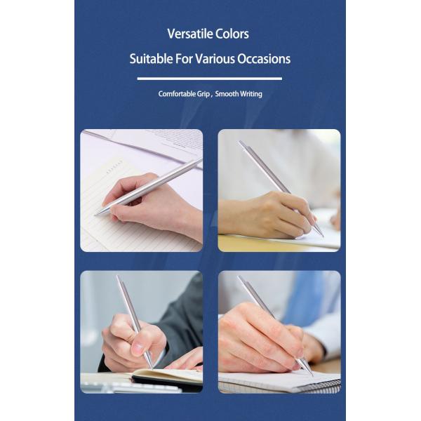 High Quality All Steel Press Ballpoint Pen Durable Simple Style Metal Barrel Ball Pen