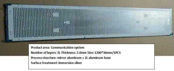 12 layers Thickness: 2.0mm Size: 1200*36mm conductivity 8WPP + 8W high thermal conductivity Metal Substrate PCB pcb boar