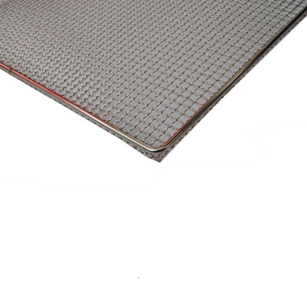 Rectangle 304 316 Stainless Steel Wire Mesh Tray Food Grade For BBQ