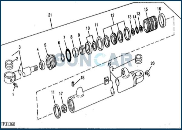 Jogo novo do selo do cilindro do crescimento RE21394 para John Deere Excavator 690A 690B