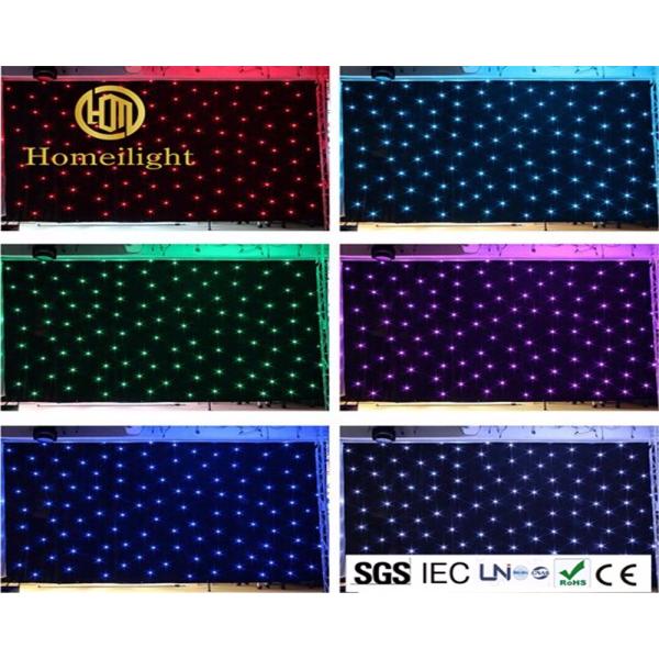 DJ Booth Backdrop RGB Twinkling Party Cloth LED starlit Curtain for Nightclub Stage