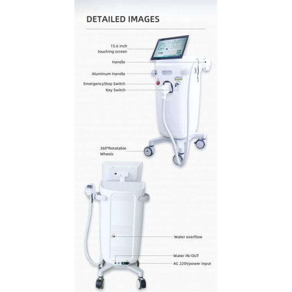 15.6 Inch Ance Treatment Skin Rejuvenation 755 1064 808nm Diode Laser Hair Removal Machine