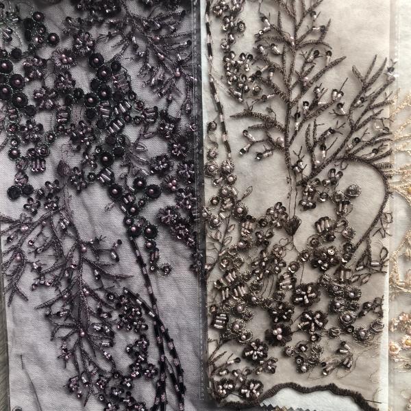 Easily Customizable Luxury 3D Flowers Beaded Embroidery Lace Fabric New Design Lace for Women's Clothing Dance  Dresses