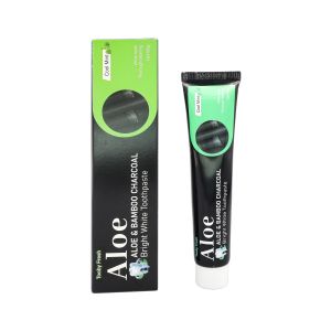 Factory Bulk Aloe Vera Bamboo Charcoal Brightening Whitening Toothpaste combining whitening agents and antibacterial properties to maintain healthy gums and bright teeth effectively