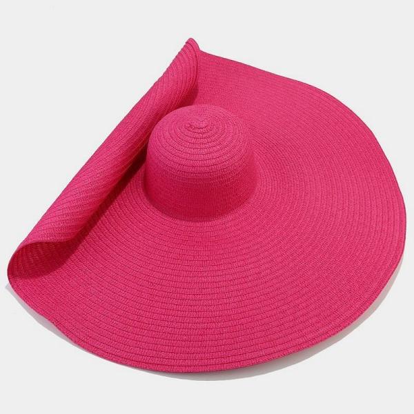 Silk Screen Printing Foldable Women Strawhat for Casual Summer Seaside Sun Beach
