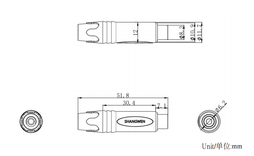 RCA Audio Female Connector 1000 MOhm для электрической пайки