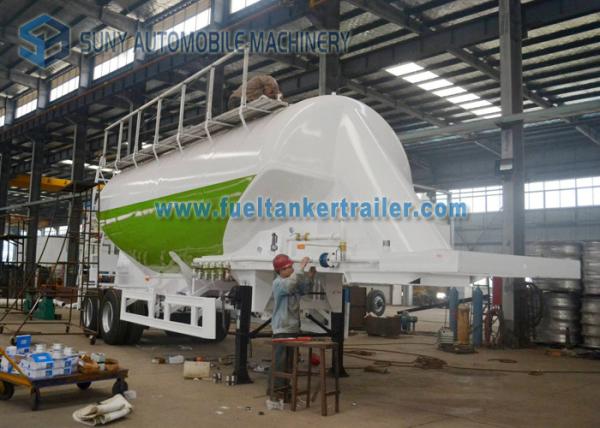Conoid Shaped 30m3 Dry Bulk Tanker Trailer , Cement tanker Tandem Semi Trailer