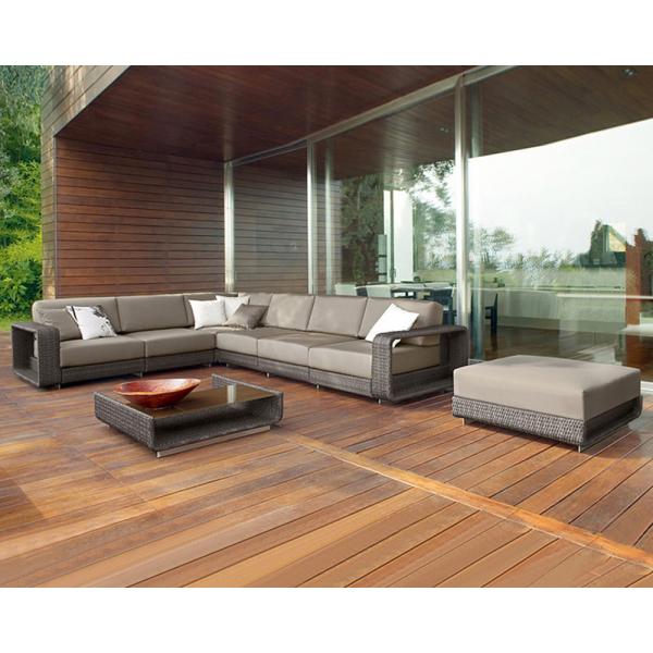 Outdoor Rattan L Shape Sofa Garden Sofa Set with Patio Wicker Furniture