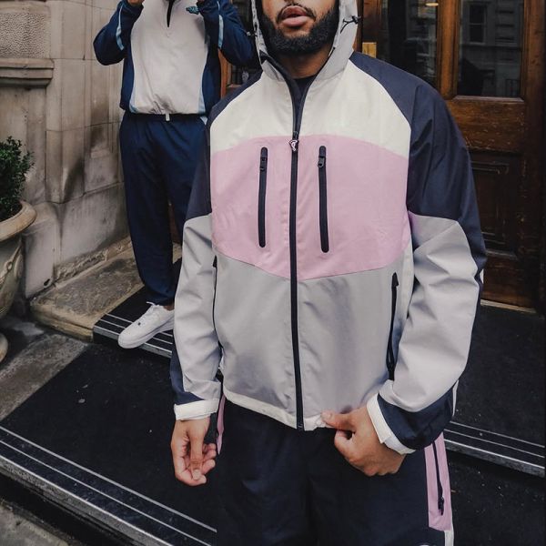 Custom Unisex Windbreaker Tracksuit Unisex Polyester Waterproof Zip up Jacket Set Nylon High Quality Luxury Tracksuit