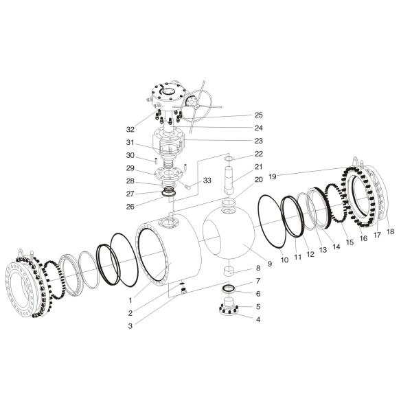 Split Trunnion Mounted Soft Seated Ball Valve Forged Steel A105 N Material
