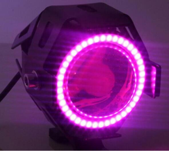 U7 15W Angel Eye Motorcycle Driving Lights 6000k - 7000k Aluminum Alloy