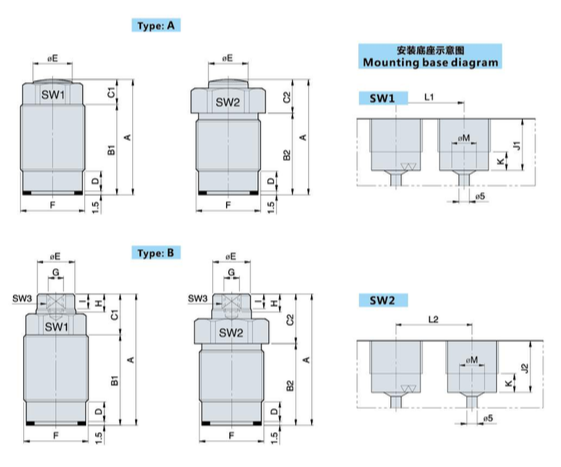 Small Threaded Stainless Steel Hydraulic Cylinder Single Acting Feature