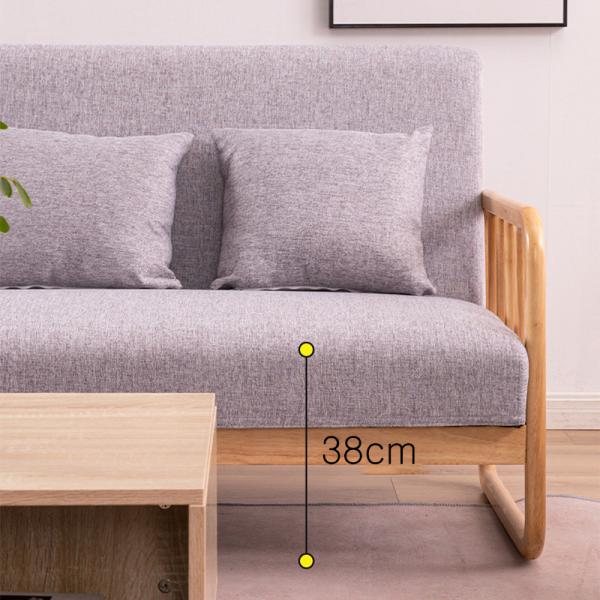 Upholstered Armrest Kid Sofa Solid Wood Loveseat 3 Seater Couch Linen Material Living Room Chair for Reading Accent