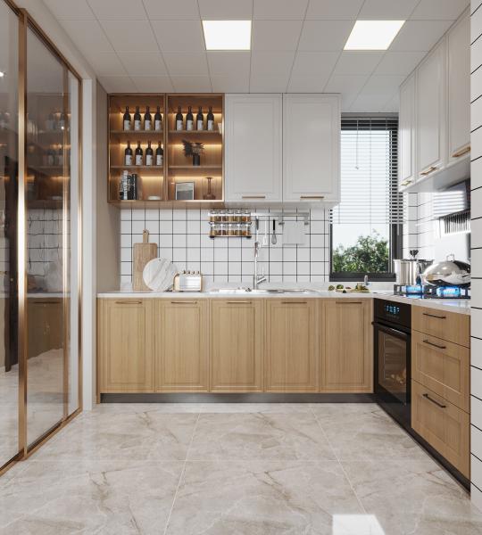 Premium Complete Island Modern Luxury Kitchen Cabinets For Environmental Friendly