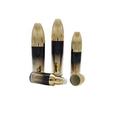 Pump Type With Aluminum Ring Black Gold Acrylic Cosmetic Cream Packaging Jar 30ml Spray Bottle Luxury Skincare Packaging