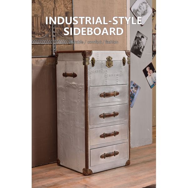 Nidea #8609 Aluminium Metal Rivets Vintage Aviation Reception Desk Bar Table for Bar Desk Hotel Restaurant Vintage Coffee Table